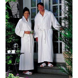 NWT Spa Robe Organic White Cotton  Full-Length